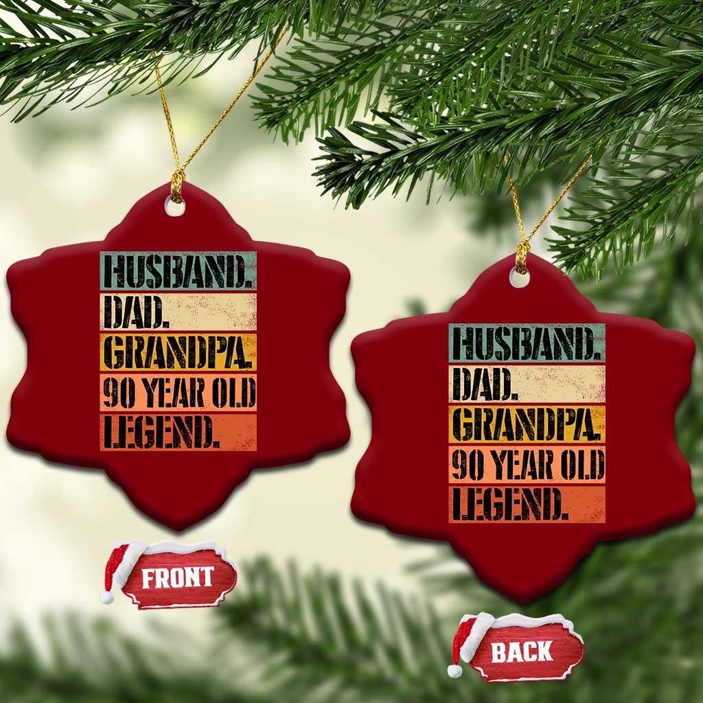 Husband Dad Grandpa 90 Year Old Legend Ceramic Ornament Funny 90th Birthday Fathers Day TS11 Print Your Wear
