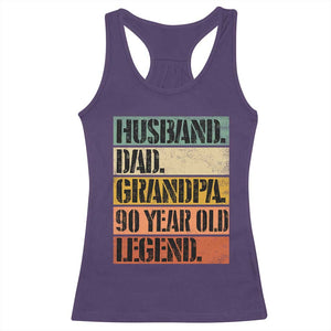 Husband Dad Grandpa 90 Year Old Legend Racerback Tank Top Funny 90th Birthday Fathers Day TS11 Purple Print Your Wear