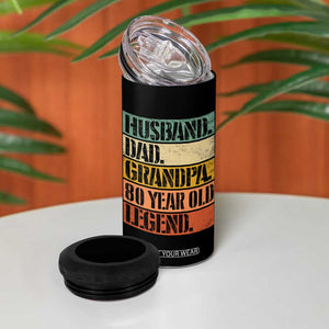 Husband Dad Grandpa 80 Year Old Legend 4 in 1 Can Cooler Tumbler Funny 80th Birthday Fathers Day TS11 Print Your Wear