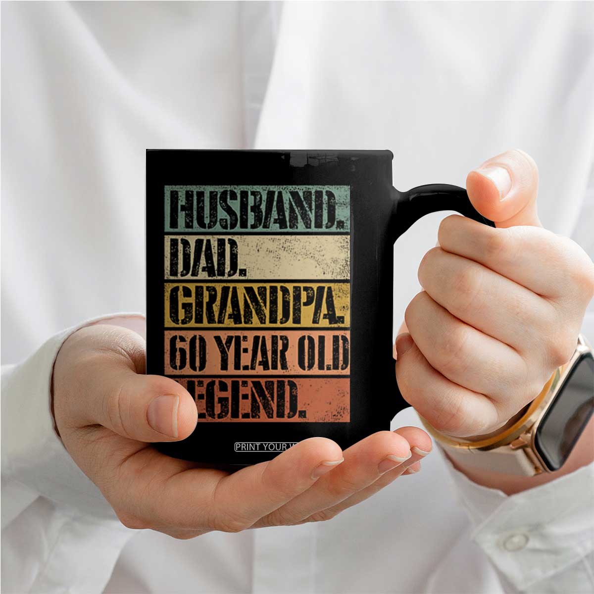 Husband Dad Grandpa 60 Year Old Legend Coffee Mug Funny 60th Birthday Fathers Day TS11 Print Your Wear