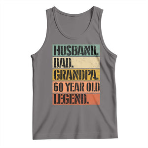 Husband Dad Grandpa 60 Year Old Legend Tank Top Funny 60th Birthday Fathers Day TS11 Deep Heather Print Your Wear