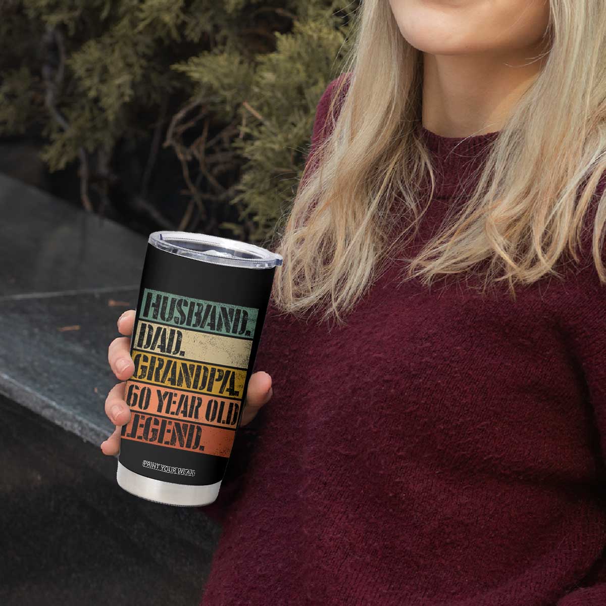 Husband Dad Grandpa 60 Year Old Legend Tumbler Cup Funny 60th Birthday Fathers Day TS11 Print Your Wear