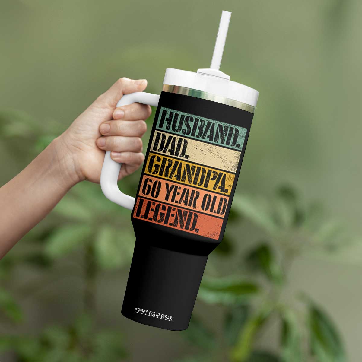 Husband Dad Grandpa 60 Year Old Legend Tumbler With Handle Funny 60th Birthday Fathers Day TS11 Print Your Wear