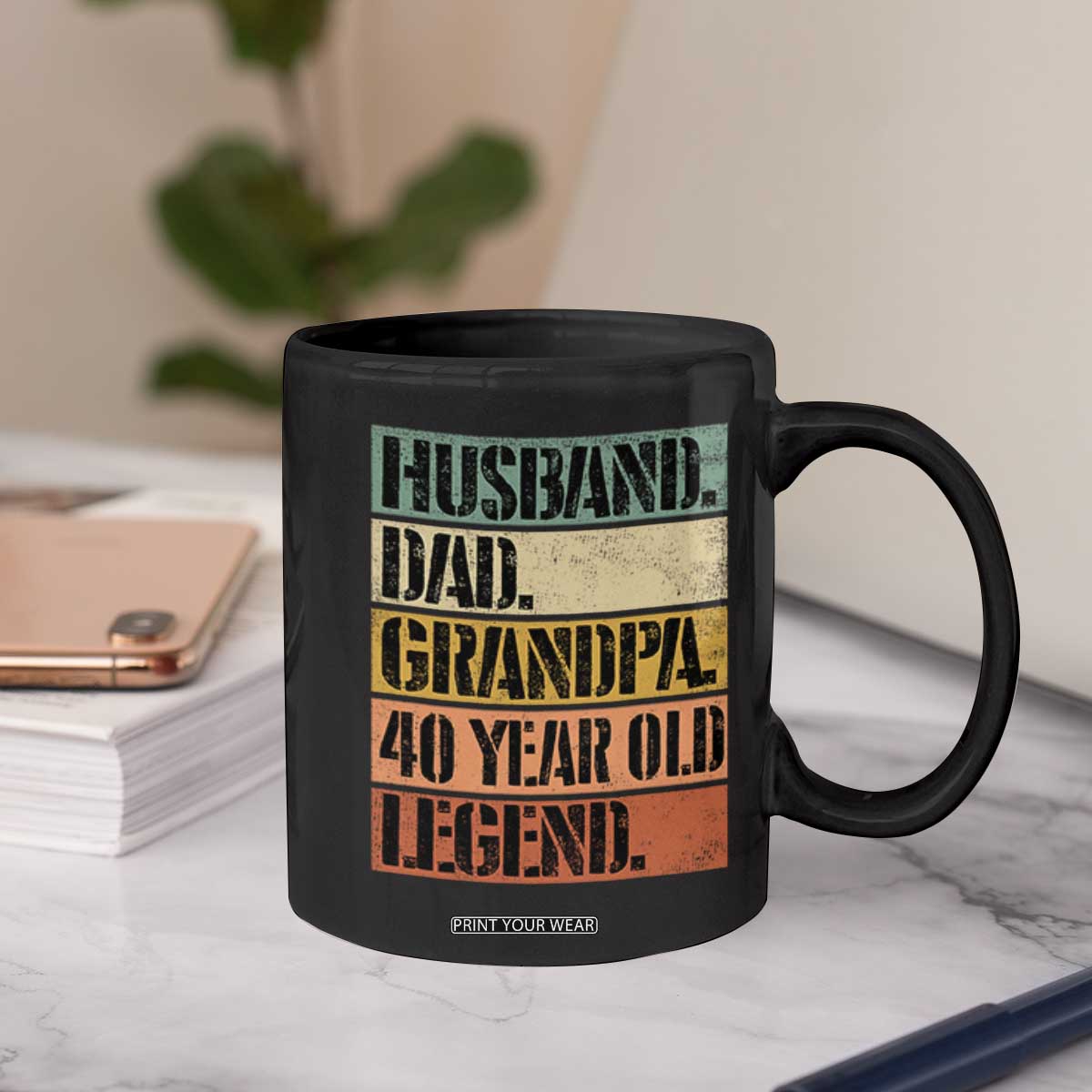 Husband Dad Grandpa 40 Year Old Legend Coffee Mug Funny 40th Birthday Fathers Day TS11 Print Your Wear