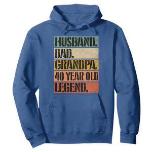 Husband Dad Grandpa 40 Year Old Legend Hoodie Funny 40th Birthday Fathers Day TS11 Royal Blue Print Your Wear