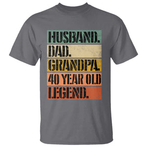 Husband Dad Grandpa 40 Year Old Legend T Shirt Funny 40th Birthday Fathers Day TS11 Charcoal Print Your Wear