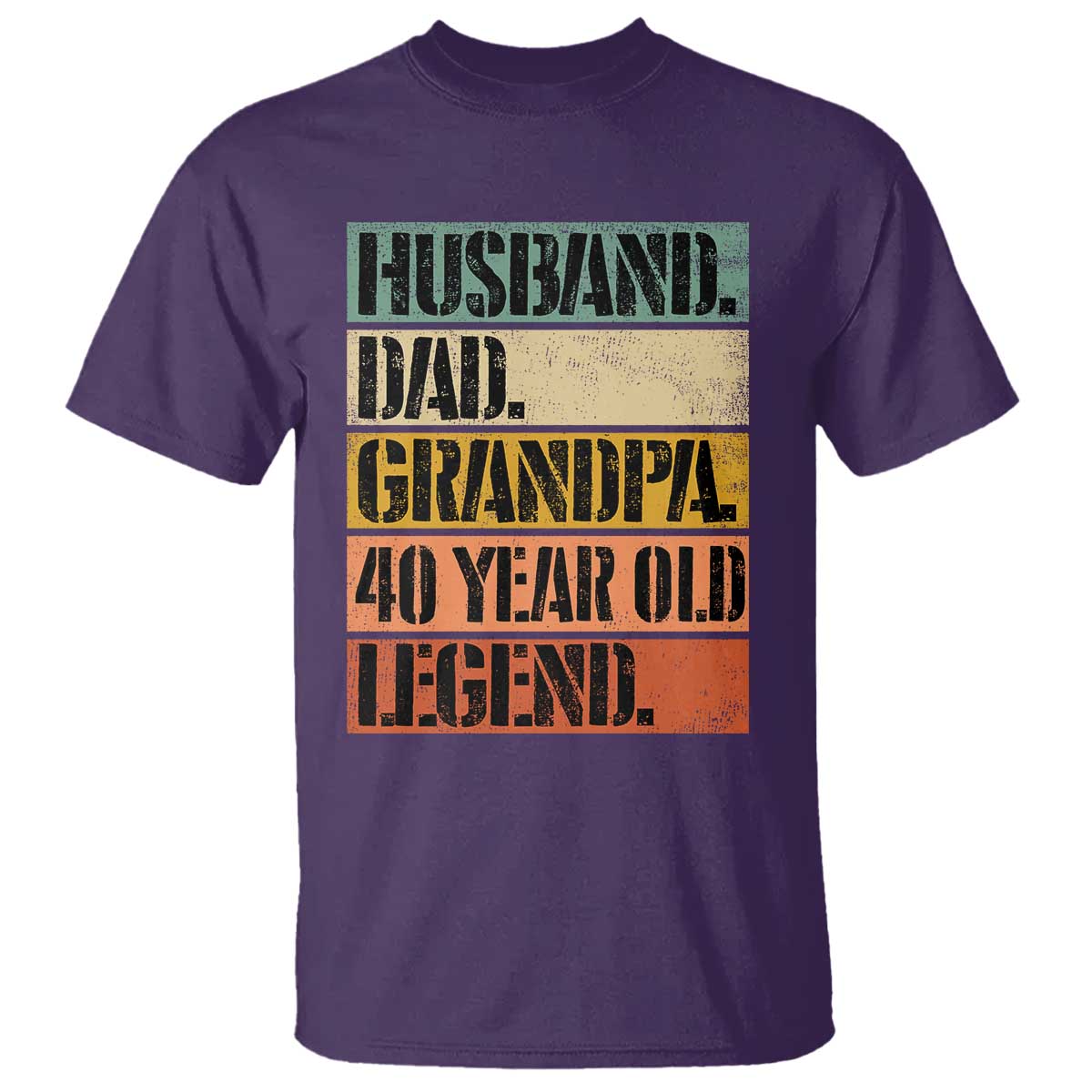 Husband Dad Grandpa 40 Year Old Legend T Shirt Funny 40th Birthday Fathers Day TS11 Purple Print Your Wear