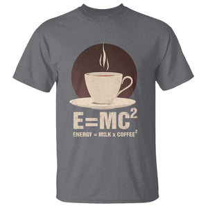 Funny Science T Shirt E=MC2 Energy Milk Coffee Formula TS11 Charcoal Print Your Wear