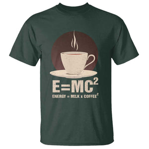 Funny Science T Shirt E=MC2 Energy Milk Coffee Formula TS11 Dark Forest Green Print Your Wear