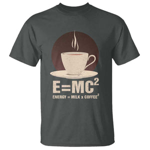 Funny Science T Shirt E=MC2 Energy Milk Coffee Formula TS11 Dark Heather Print Your Wear