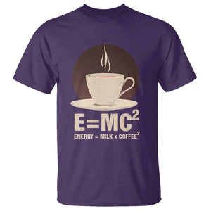 Funny Science T Shirt E=MC2 Energy Milk Coffee Formula TS11 Purple Print Your Wear