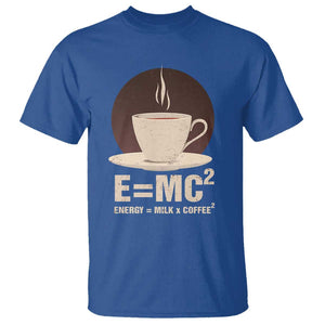 Funny Science T Shirt E=MC2 Energy Milk Coffee Formula TS11 Royal Blue Print Your Wear