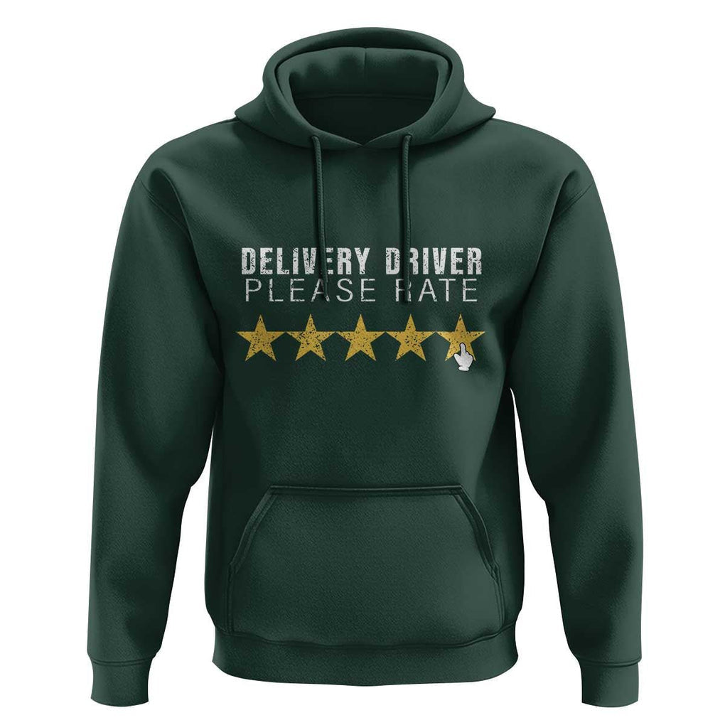 Delivery Driver Hoodie Please Rate Five Star Food Dash Dash Grub Grocery Deliveries Rating App TS11 Dark Forest Green Print Your Wear