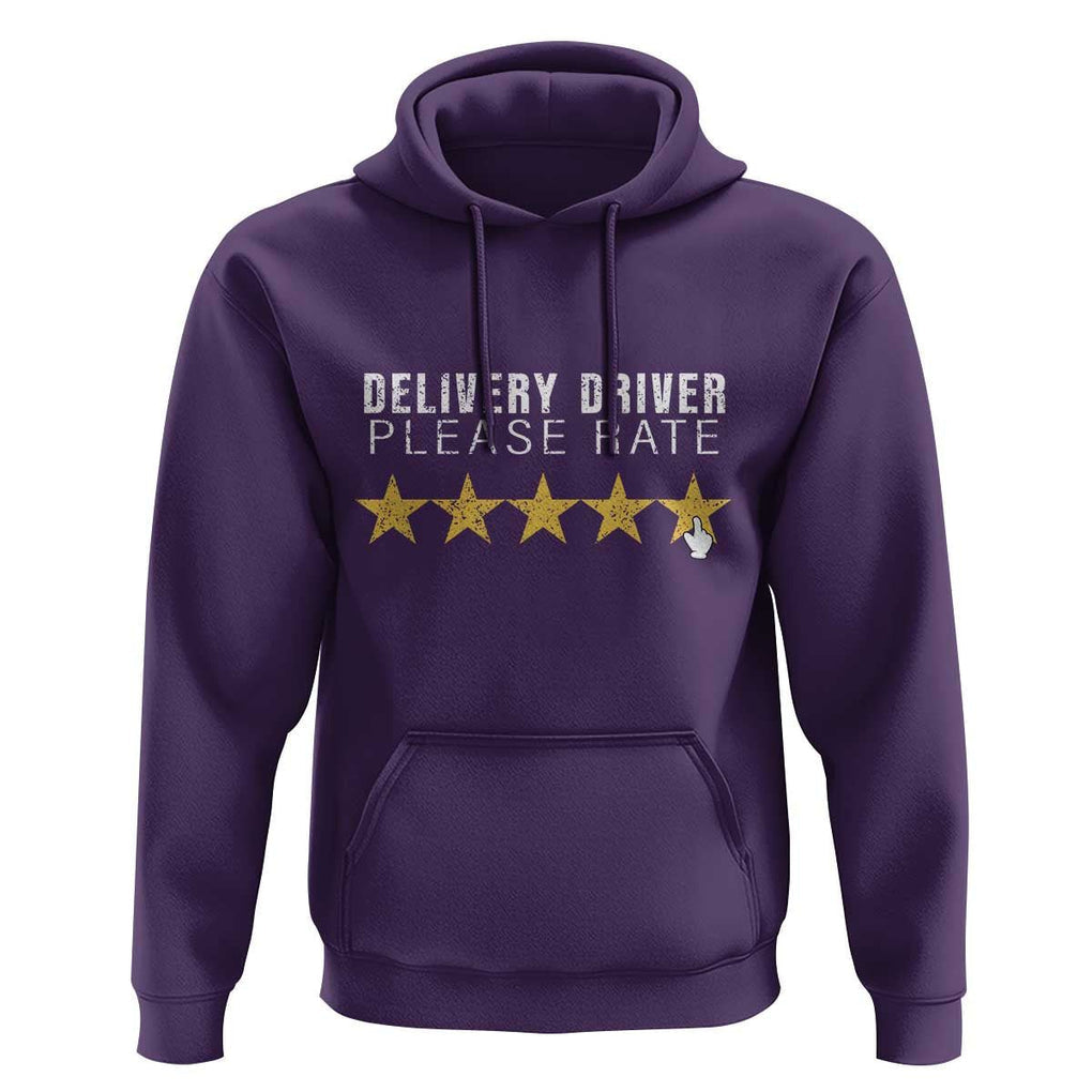 Delivery Driver Hoodie Please Rate Five Star Food Dash Dash Grub Grocery Deliveries Rating App TS11 Purple Print Your Wear