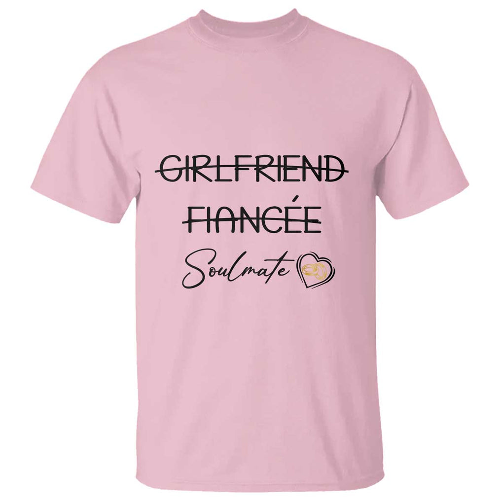 Funny Bride T Shirt Girlfriend Fiance Soulmate Engagement Honeymoon Vacation Diamond Ring TS11 Light Pink Print Your Wear