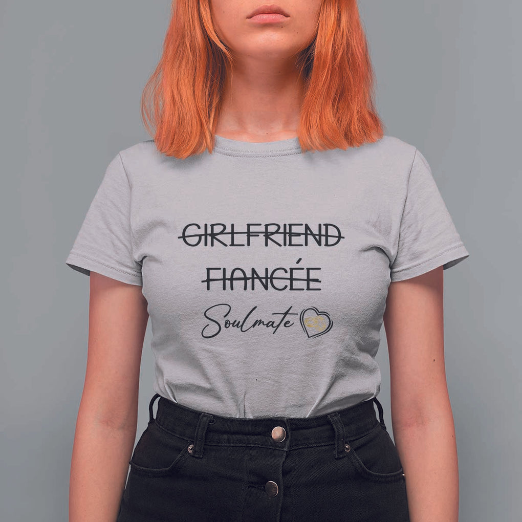 Funny Bride T Shirt For Women Girlfriend Fiance Soulmate Engagement Honeymoon Vacation Diamond Ring TS11 Ice Gray Print Your Wear