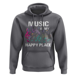 Music Is My Happy Place Hoodie Music Sheet Note Novelty Inspiring TS11 Charcoal Print Your Wear