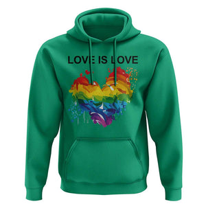 LGBTQ Hoodie Love Is Love Gay Pride LGBT Ally Vintage Rainbow Heart TS11 Irish Green Print Your Wear