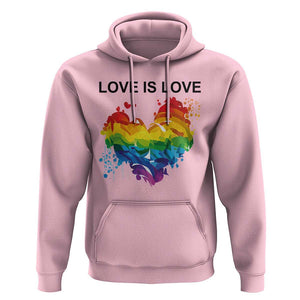 LGBTQ Hoodie Love Is Love Gay Pride LGBT Ally Vintage Rainbow Heart TS11 Light Pink Print Your Wear