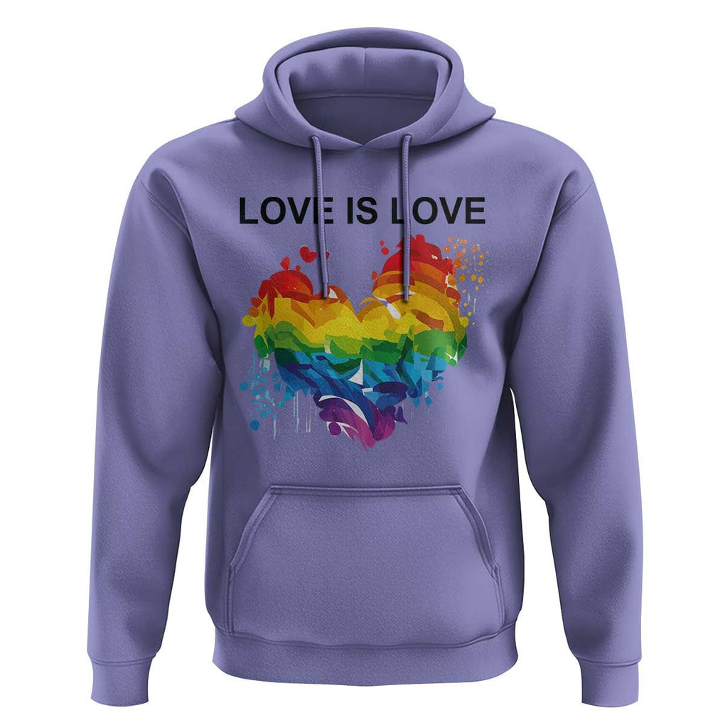 LGBTQ Hoodie Love Is Love Gay Pride LGBT Ally Vintage Rainbow Heart TS11 Violet Print Your Wear