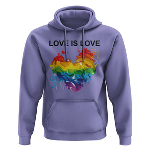 LGBTQ Hoodie Love Is Love Gay Pride LGBT Ally Vintage Rainbow Heart TS11 Violet Print Your Wear