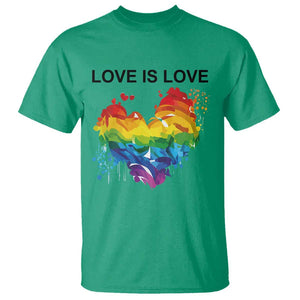 LGBTQ T Shirt Love Is Love Gay Pride LGBT Ally Vintage Rainbow Heart TS11 Irish Green Print Your Wear
