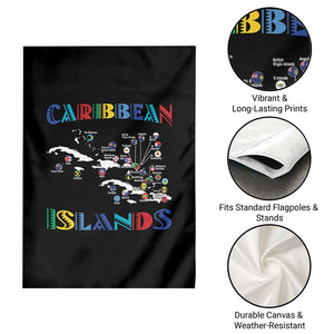 Funny Caribbean Islands Garden Flag Caribbean Sea Tour Map Flag TS11 Print Your Wear