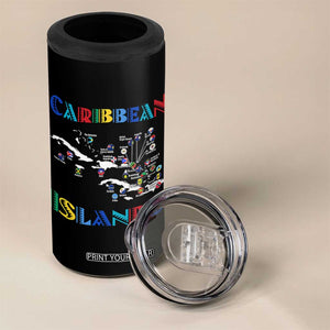 Caribbean Islands 4 in 1 Can Cooler Tumbler Caribbean Sea Tour Map Flag TS11 Print Your Wear