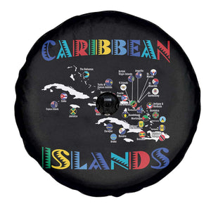 Caribbean Islands Spare Tire Cover Caribbean Sea Tour Map Flag TS11 Print Your Wear