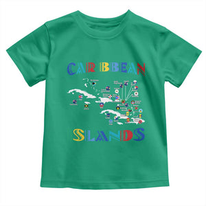 Caribbean Islands Toddler T Shirt Caribbean Sea Tour Map Flag TS11 Irish Green Print Your Wear