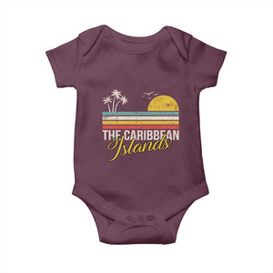 The Caribbean Islands Baby Onesie Retro Vacation Beach Caribbean Sea Tour TS11 Maroon Print Your Wear