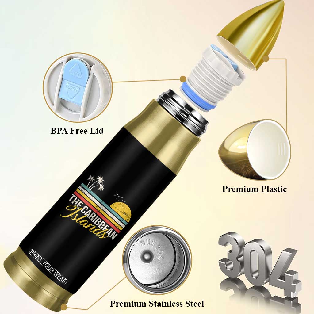 The Caribbean Islands Bullet Tumbler Retro Vacation Beach Caribbean Sea Tour TS11 Print Your Wear