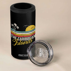 The Caribbean Islands 4 in 1 Can Cooler Tumbler Retro Vacation Beach Caribbean Sea Tour TS11 Print Your Wear