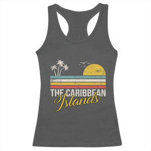 The Caribbean Islands Racerback Tank Top Retro Vacation Beach Caribbean Sea Tour TS11 Dark Heather Print Your Wear