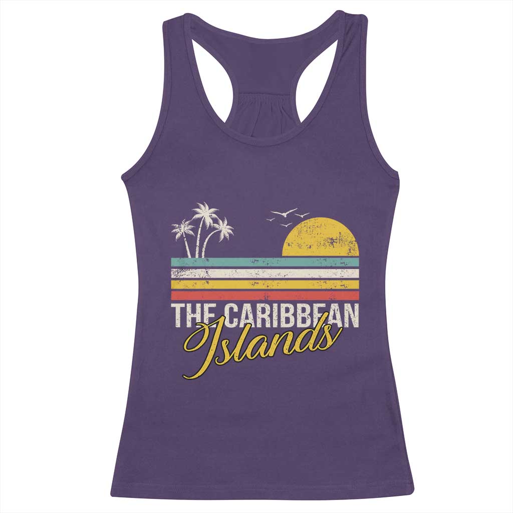 The Caribbean Islands Racerback Tank Top Retro Vacation Beach Caribbean Sea Tour TS11 Purple Print Your Wear