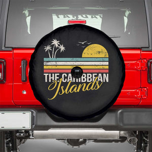 The Caribbean Islands Spare Tire Cover Retro Vacation Beach Caribbean Sea Tour TS11 Black Print Your Wear