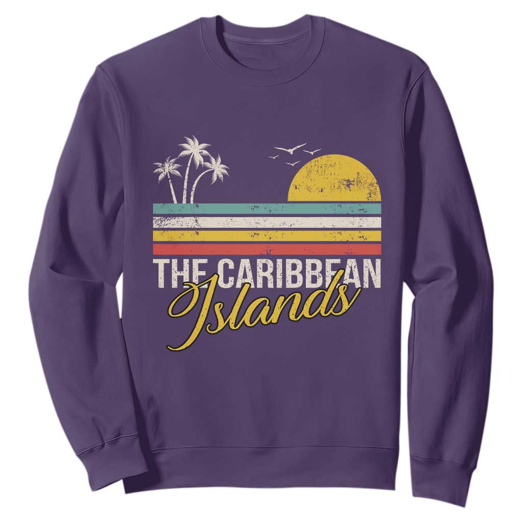 The Caribbean Islands Sweatshirt Retro Vacation Beach Caribbean Sea Tour TS11 Purple Print Your Wear
