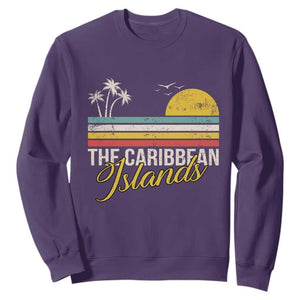 The Caribbean Islands Sweatshirt Retro Vacation Beach Caribbean Sea Tour TS11 Purple Print Your Wear