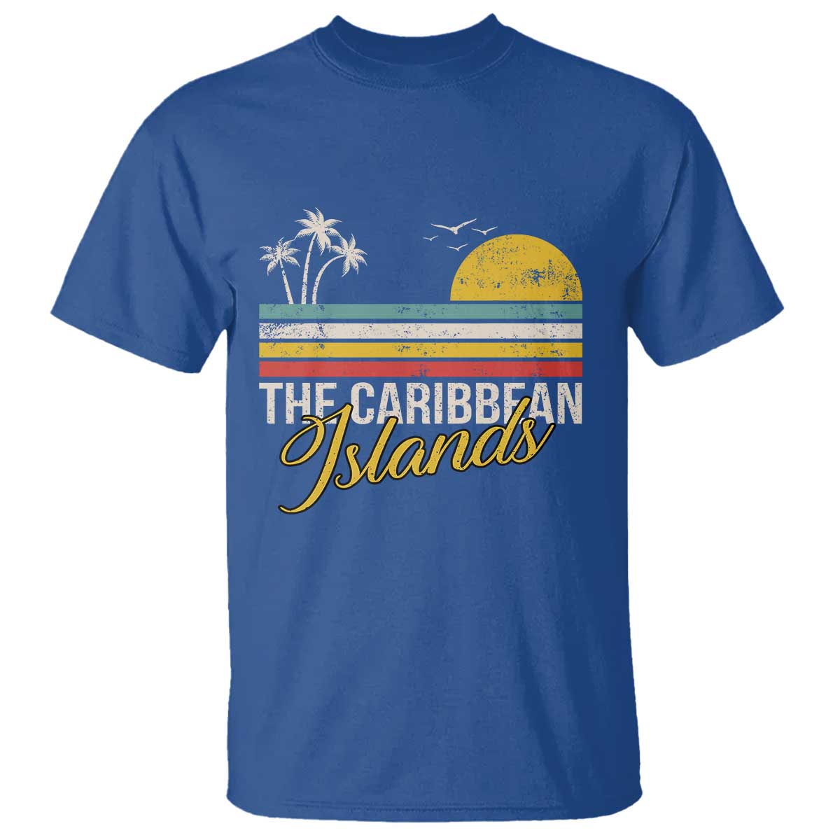 The Caribbean Islands T Shirt Retro Vacation Beach Caribbean Sea Tour TS11 Royal Blue Print Your Wear