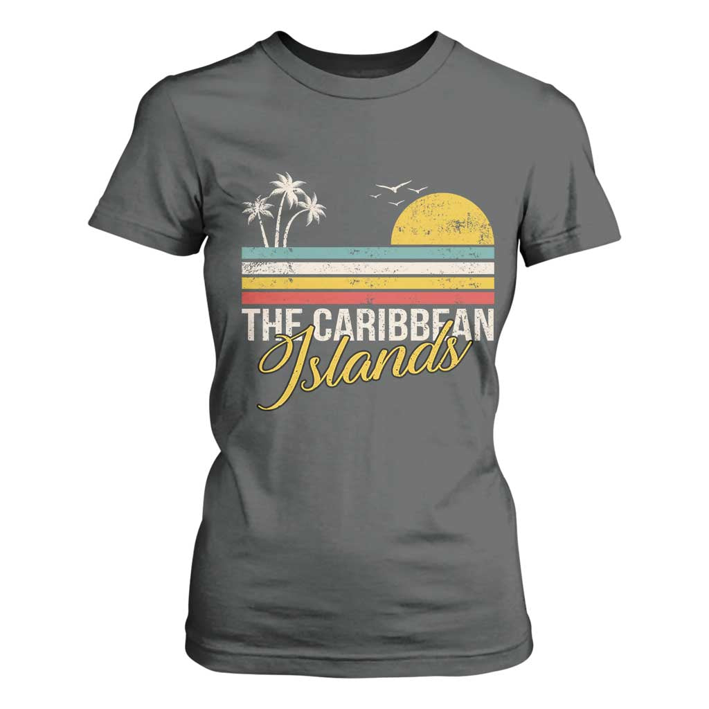 The Caribbean Islands T Shirt For Women Retro Vacation Beach Caribbean Sea Tour TS11 Dark Heather Print Your Wear