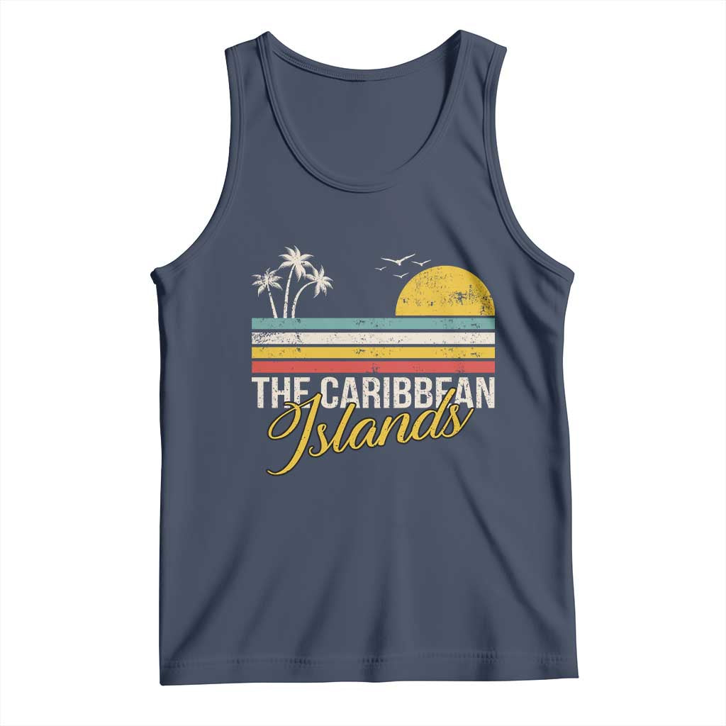 The Caribbean Islands Tank Top Retro Vacation Beach Caribbean Sea Tour TS11 Navy Print Your Wear