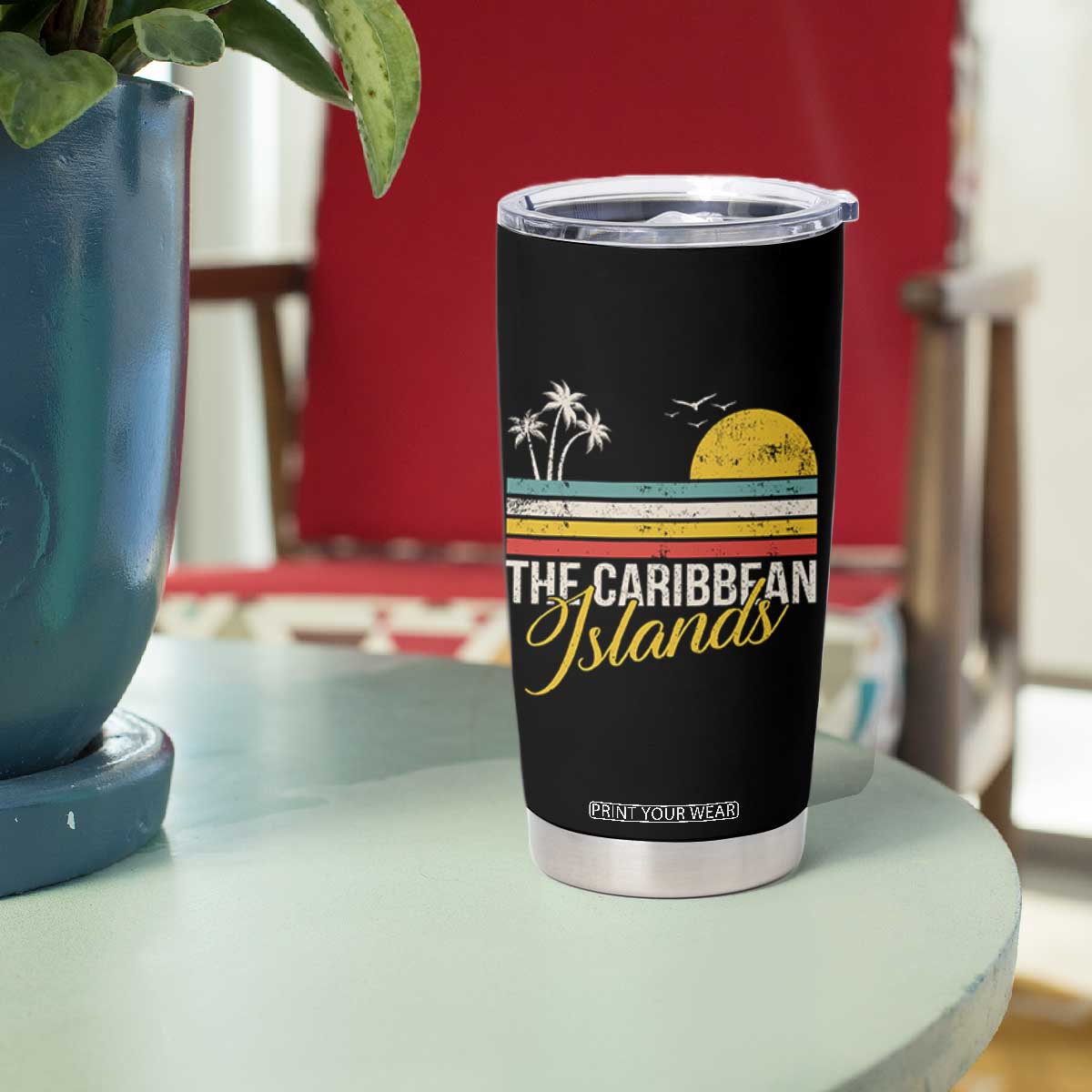 The Caribbean Islands Tumbler Cup Retro Vacation Beach Caribbean Sea Tour TS11 Print Your Wear