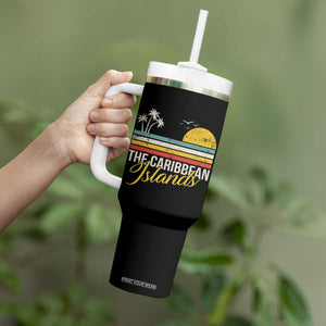 The Caribbean Islands Tumbler With Handle Retro Vacation Beach Caribbean Sea Tour TS11 Print Your Wear