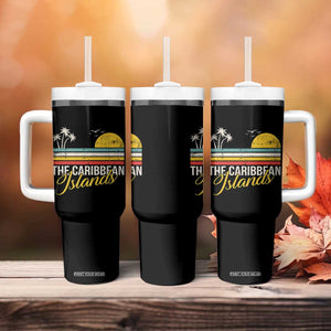 The Caribbean Islands Tumbler With Handle Retro Vacation Beach Caribbean Sea Tour TS11 Print Your Wear
