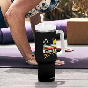 The Caribbean Islands Tumbler With Handle Retro Vacation Beach Caribbean Sea Tour TS11 Print Your Wear