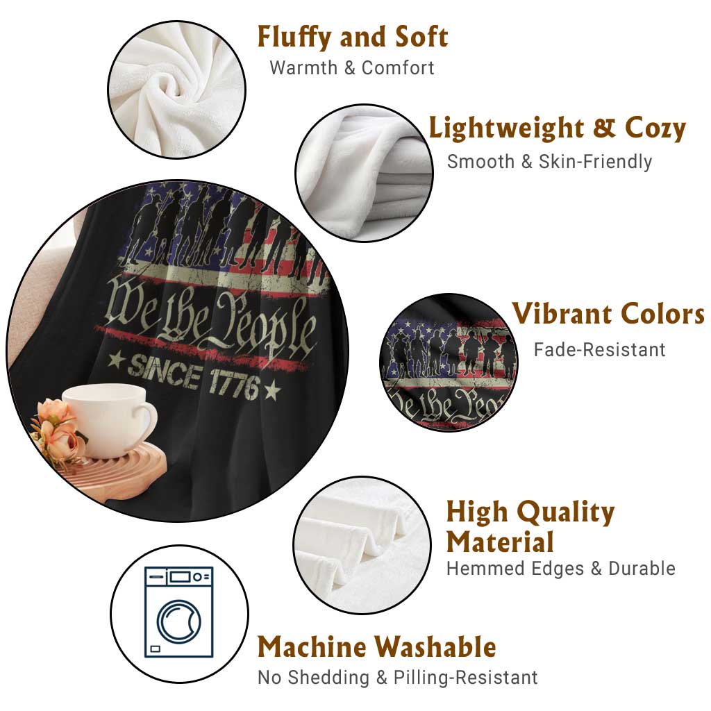 We The People Since 1776 Throw Blanket 250 Years America Anniversary Vintage American Flag TS11 Print Your Wear