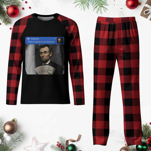 There is Motion At Your Front Door Abraham Lincoln Meme Plaid Pajama Set