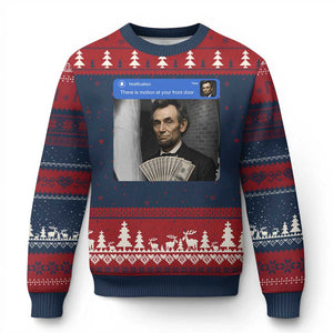 There is Motion At Your Front Door Abraham Lincoln Meme Ugly Christmas Sweater