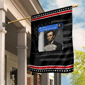 There is Motion At Your Front Door Abraham Lincoln Meme Patriotic Garden Flag