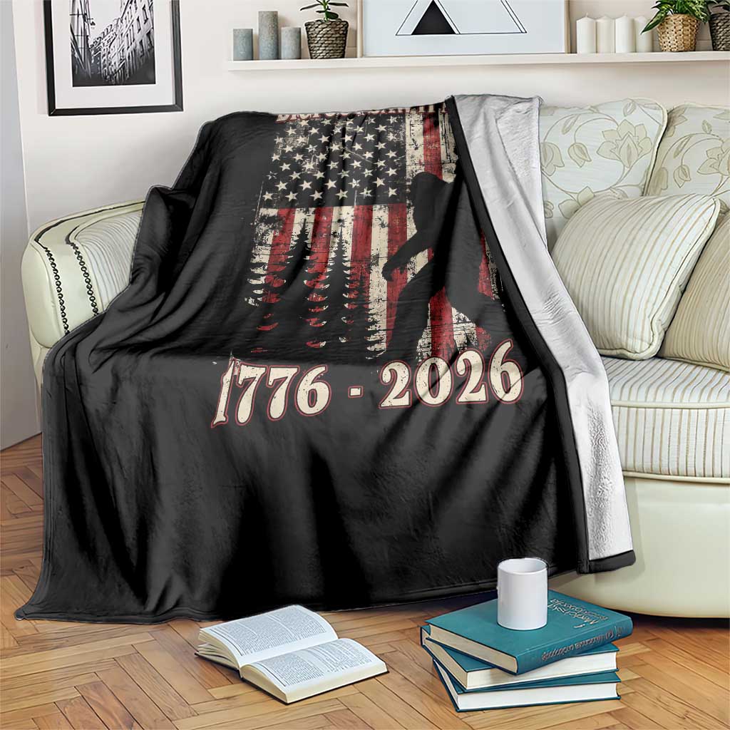 Bigfoot 250th Anniversary USA Throw Blanket Bigfoot Saw It All 1776 2026 4th of July